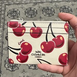 Coach Mini Skinny ID case in Cherry Print